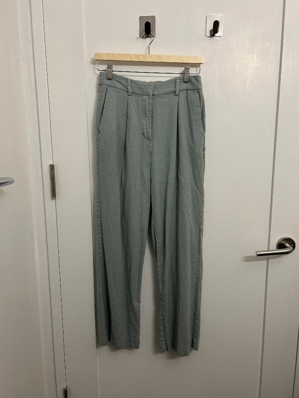 Old Navy Extra High Waist Taylor Wide Leg Linen Trousers - 2 - Sage